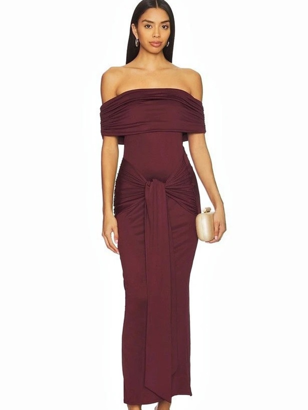 NIA Calista Dress in Chianti burgundy maxi dress
